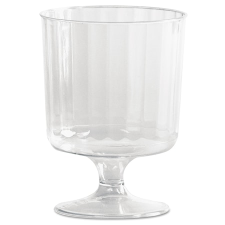 Wna Crystal Plastic Wine Glasses on Pedestals, 5 oz., Clear, Fluted, PK240 WNA CCW5240